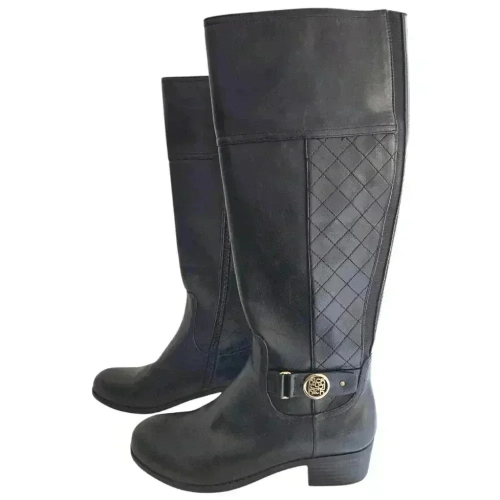 Liz Claiborne Womens Boots Size 7.5 Black winter casual riding